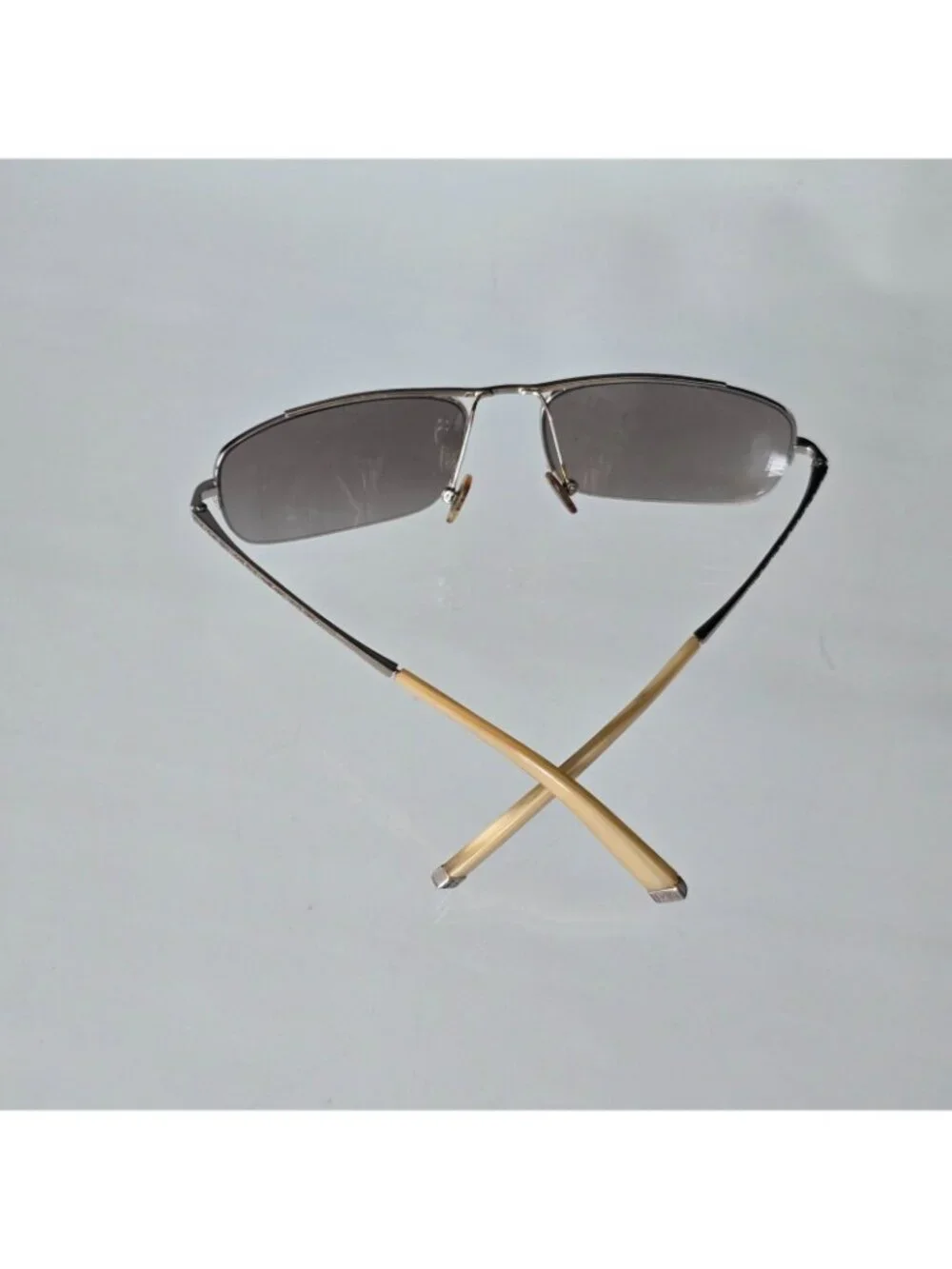 Vintage John Varvatos V100 Sunglasses Shiny Silver 56 -17 135